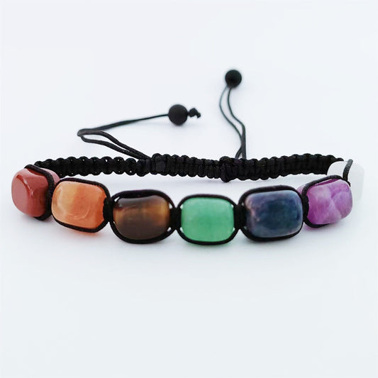 Chakra Yoga energy stone braided bracelet