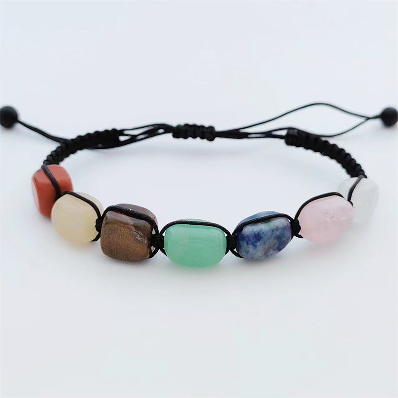 Chakra Yoga energy stone braided bracelet