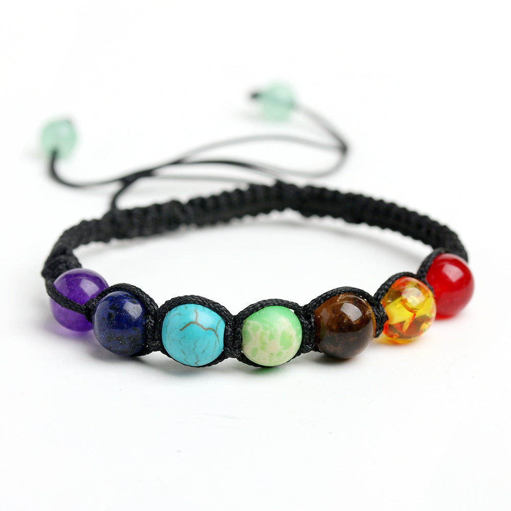 Chakra Yoga energy stone braided bracelet