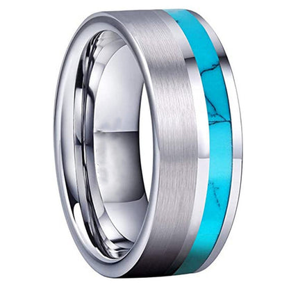 Turquoise Patch Stainless Steel Ring