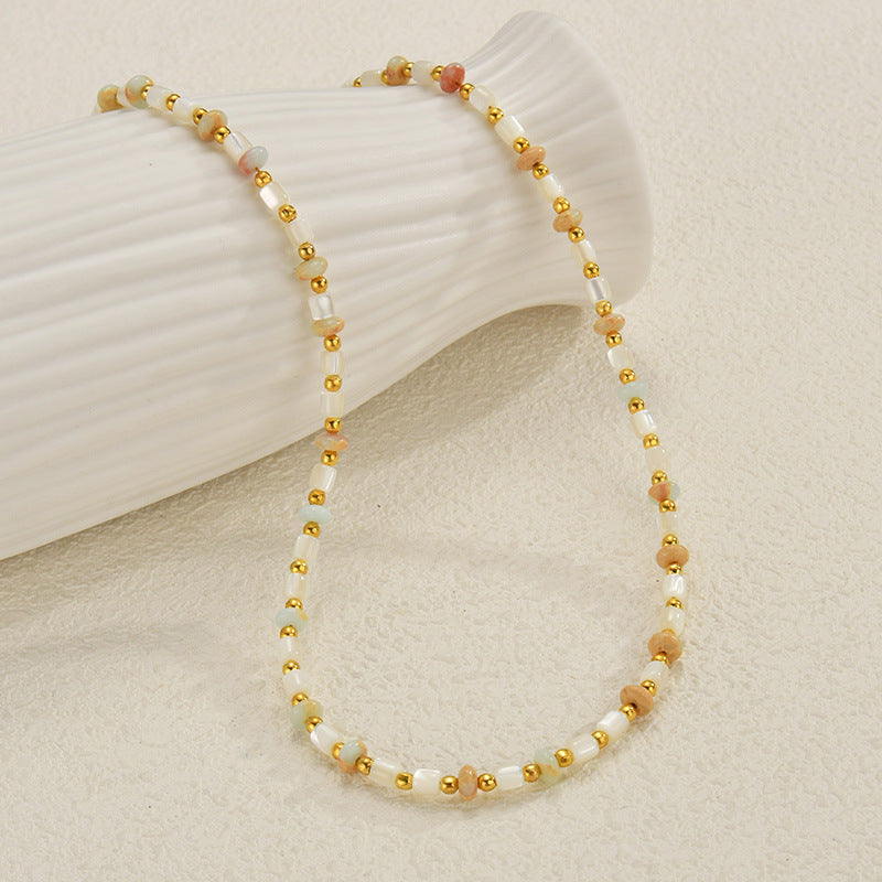 Shell Decor Gemstones Necklace