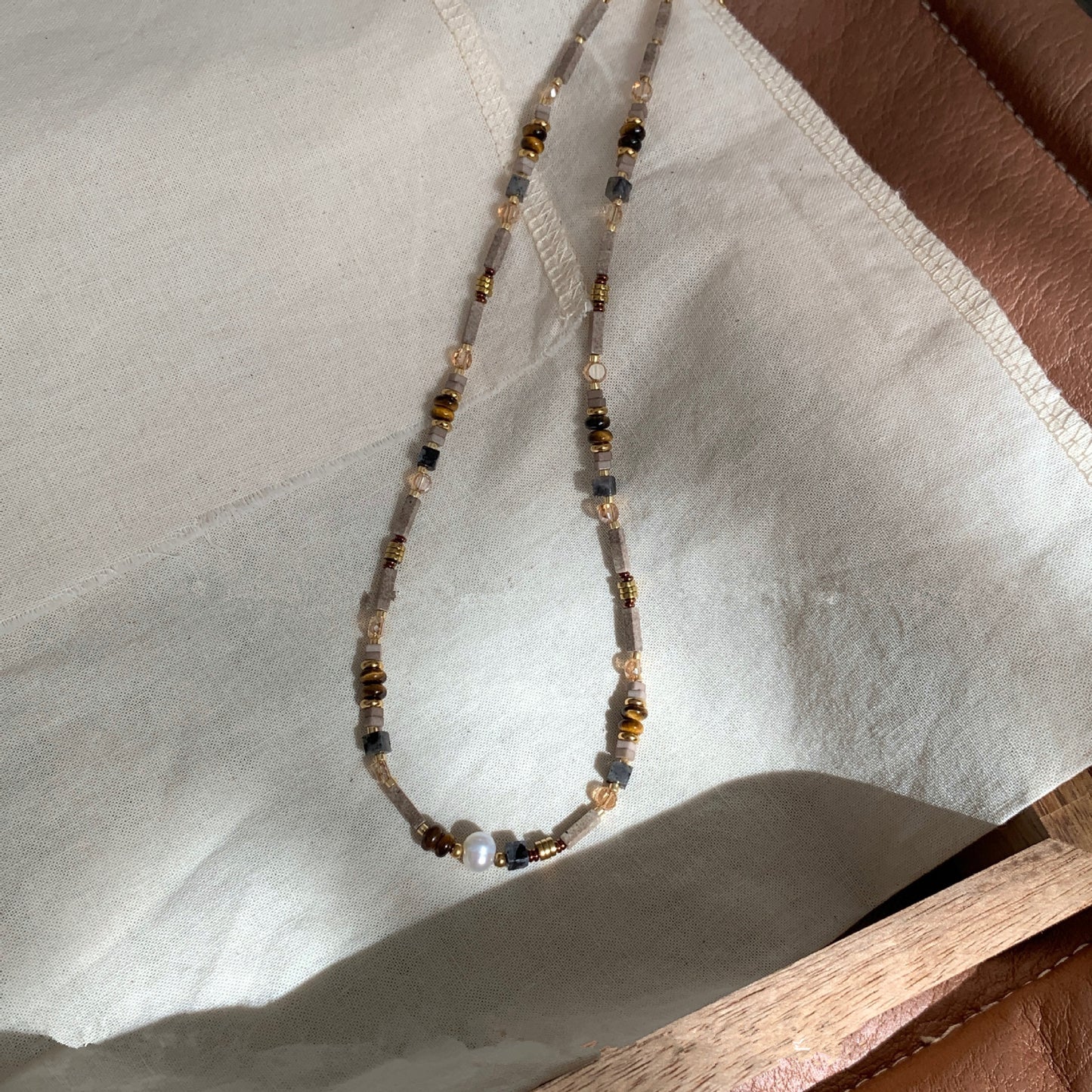 Stackable Tiger Eye Pendant Necklace