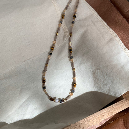 Stackable Tiger Eye Pendant Necklace