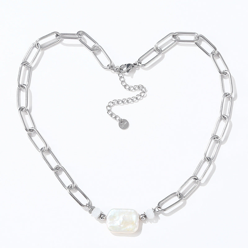 Pearl stainless steel necklace