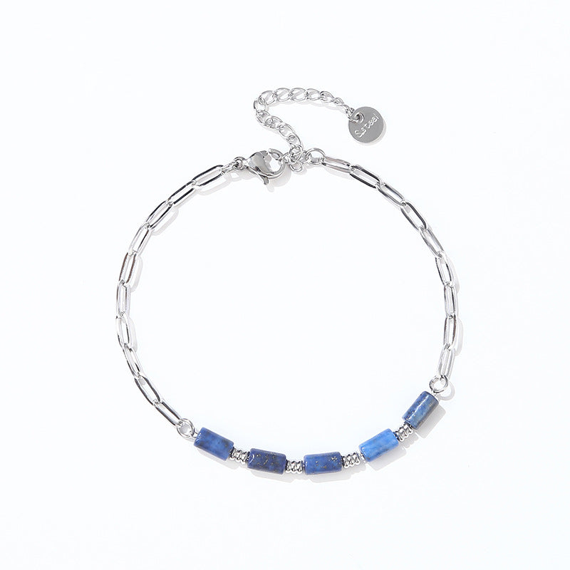 Cylinder Beaded Stainless Steel Bracelet