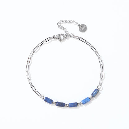 Cylinder Beaded Stainless Steel Bracelet