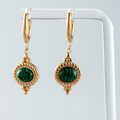 Palace style retro gemstone earrings