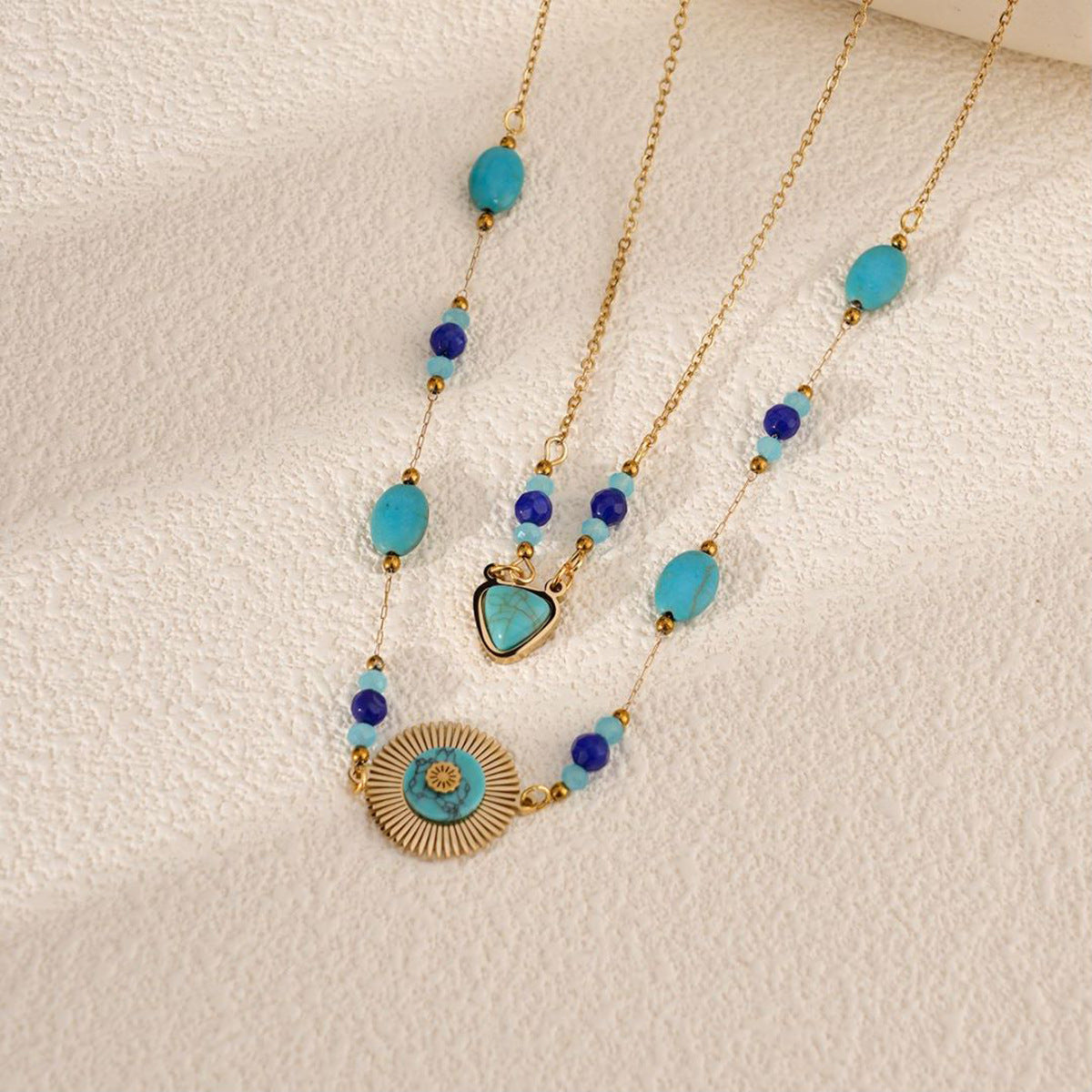 Duo Set Stackable Turquoise Necklace