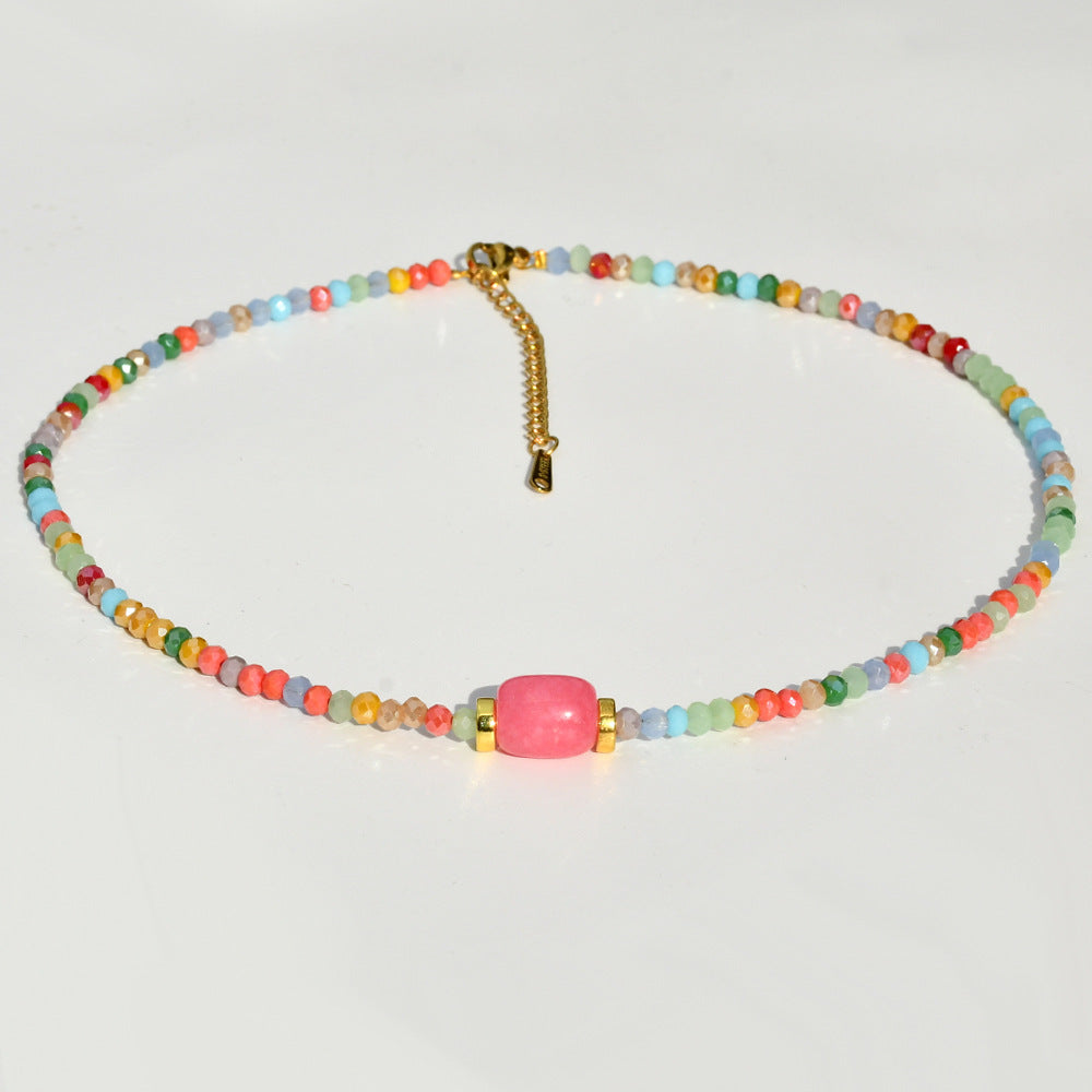 Statement Crystal Beaded Necklace