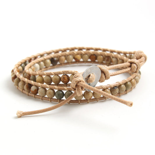 Vintage Stone Beads Wrap Bracelet