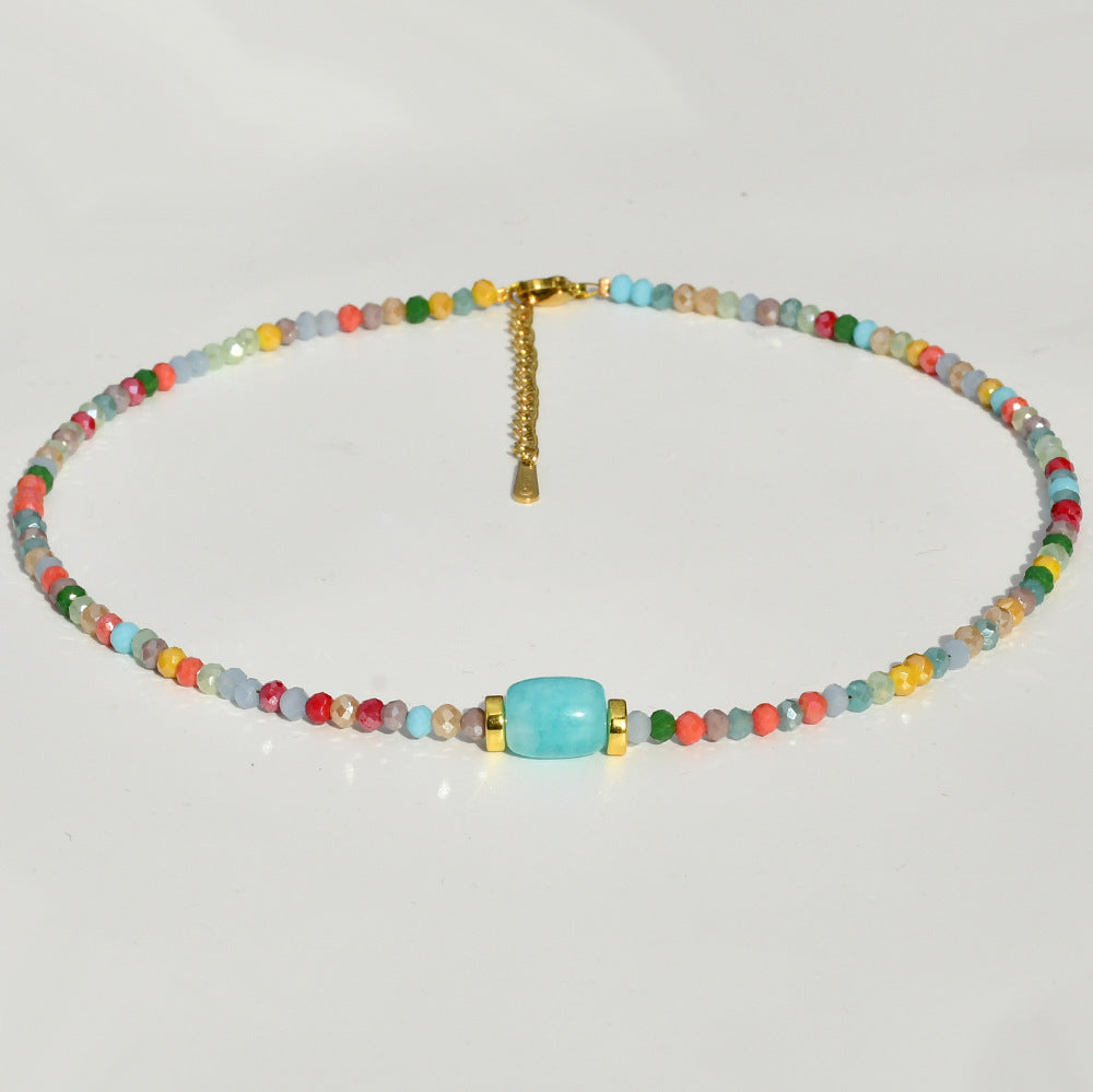 Statement Crystal Beaded Necklace