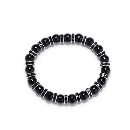 Crystal Spacer Agate Bracelet