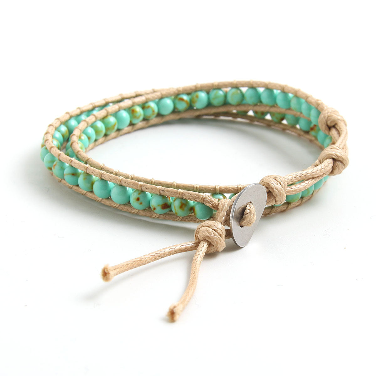 Vintage Stone Beads Wrap Bracelet