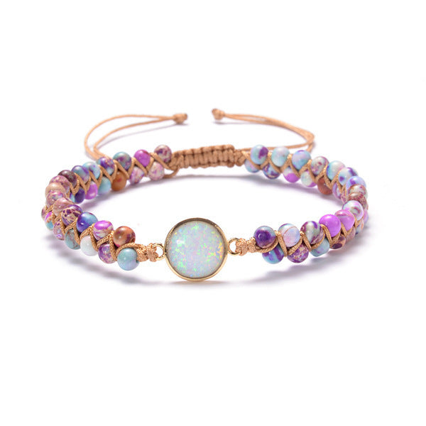 Opal Decor Double Layer Braided Bracelet