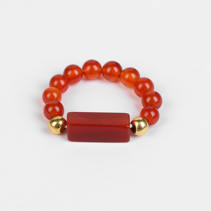 Natural Stone Bead Ring For Women