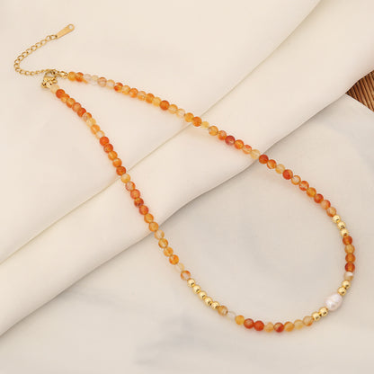 Pearl Decor Crystal Beaded Necklace