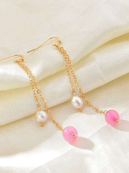 Stainless Steel Chains Pearl Earring
