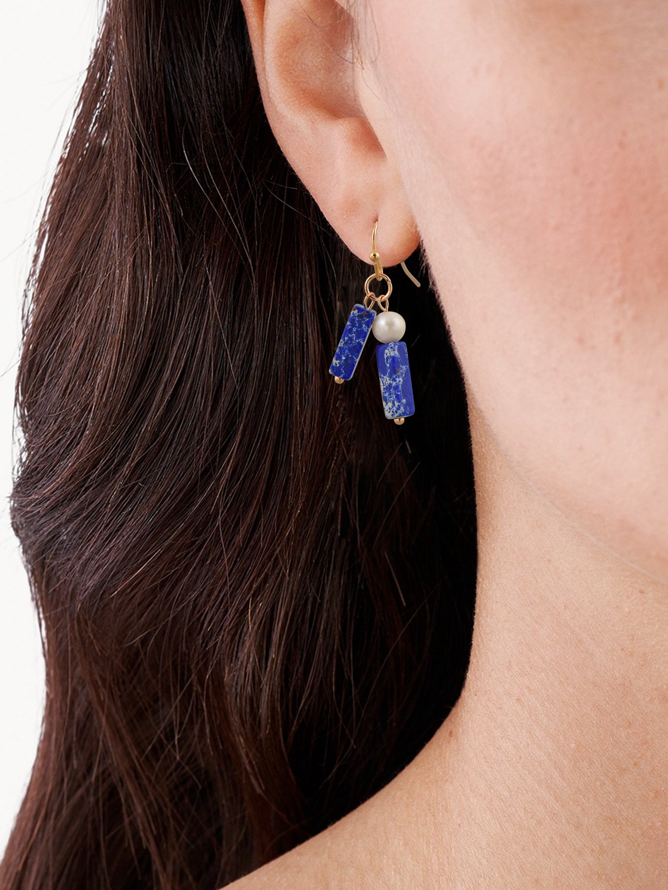 Imperial Stone Pearl Decor Earrings