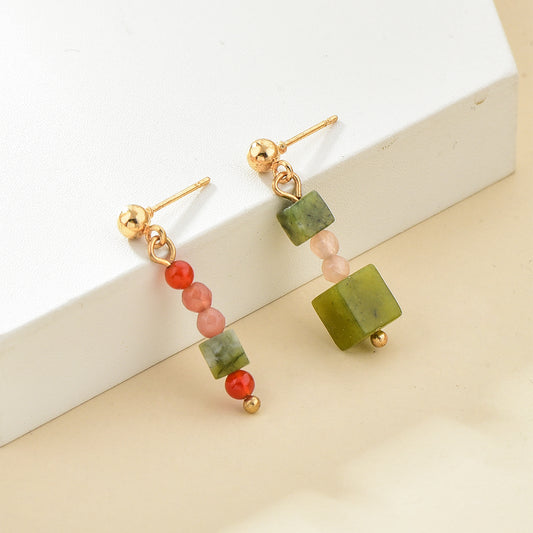 Vegetable Jade Women's Crystal Earrings