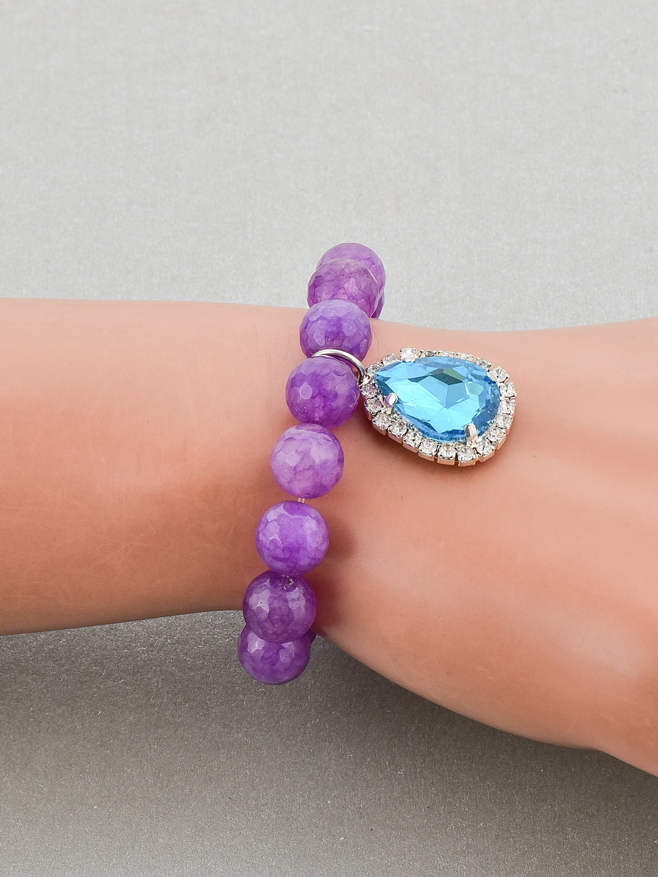 Faceted Purple Stone Sapphire Pendant Bracelet