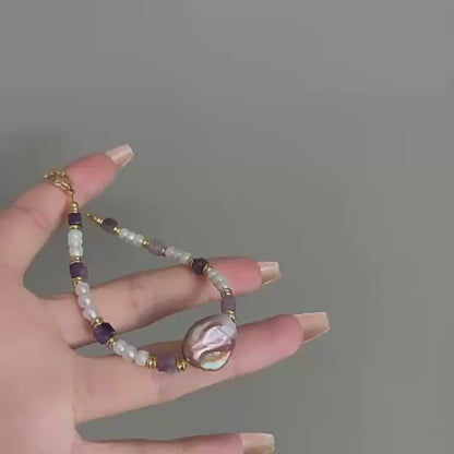 Baroque Pearl Amethyst Bracelet