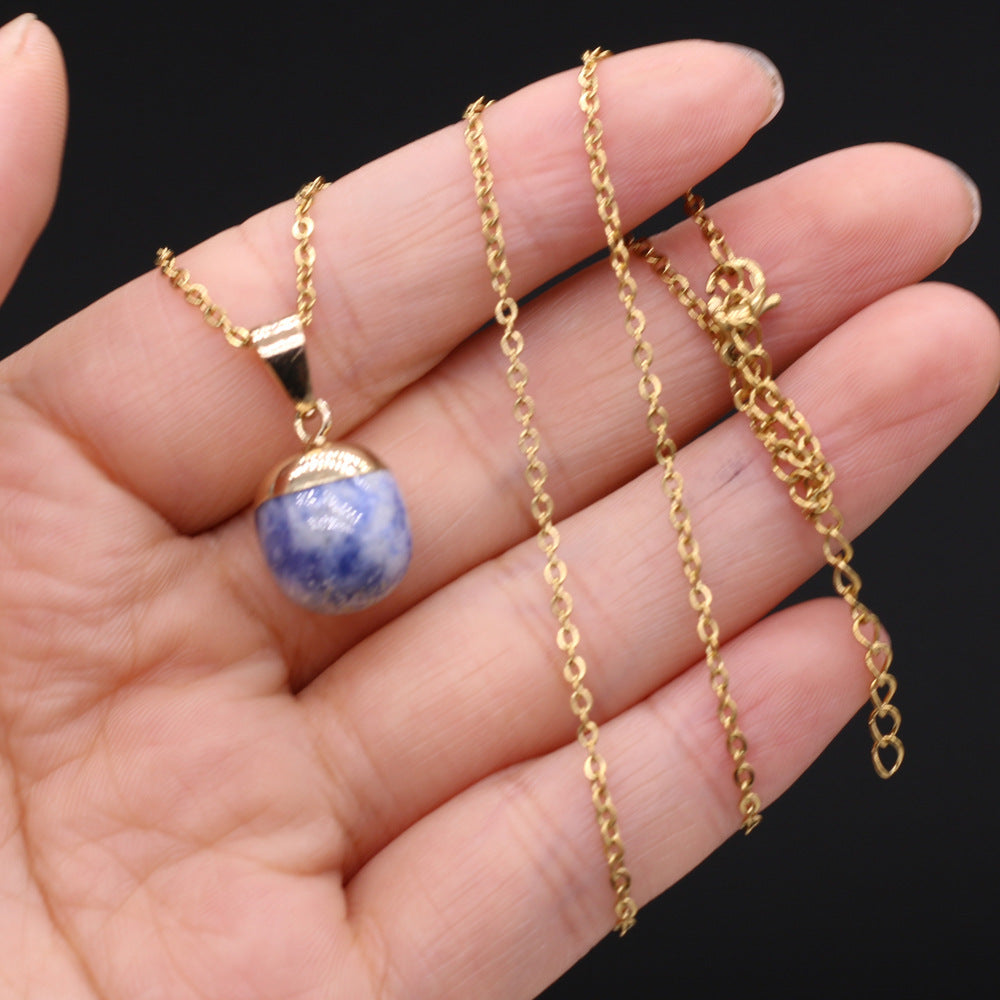 Wholesale Natural Stone Nugget Pendant Necklace