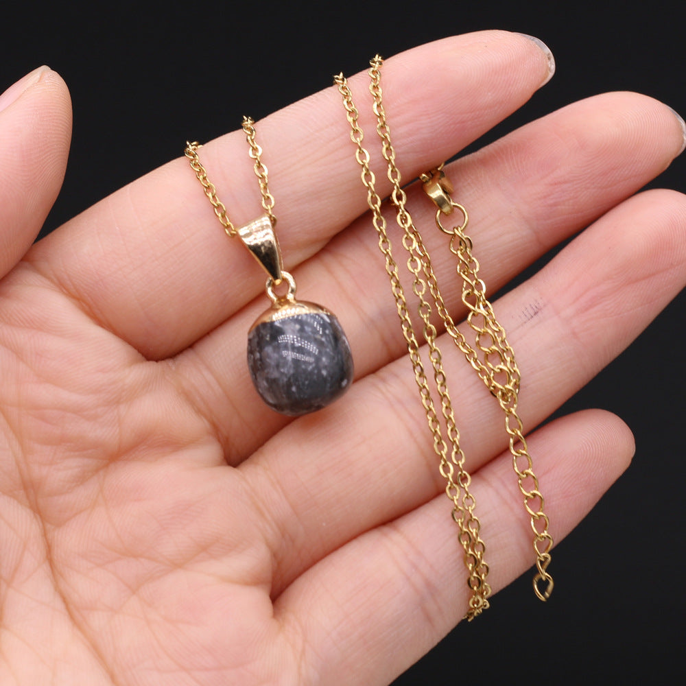 Wholesale Natural Stone Nugget Pendant Necklace